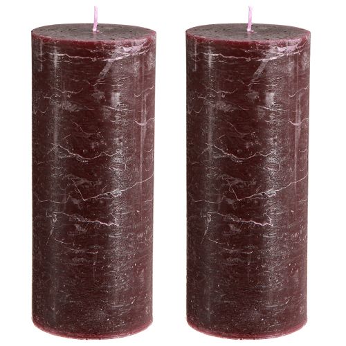 Artikel Kerzen Burgund Stumpenkerzen Durchgefärbt 85x200mm 2 St