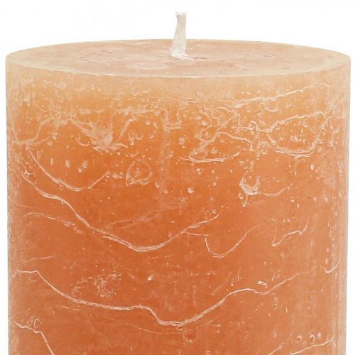 Artikel Durchgefärbte Kerzen Orange Peach Stumpenkerzen 85×150mm 2St