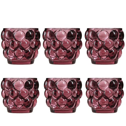 Artikel Kerzenhalter Glas Teelichthalter in Berry Ø7cm H7cm 6 St