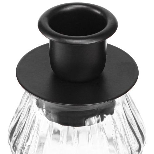 Floristik24 Kerzenhalter Glas für Stabkerzen Tannenbaum 13,5cm 2St