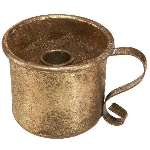 Floristik24 Kerzenhalter Gold Becher Stabkerzenhalter Vintage Ø9cm H8cm
