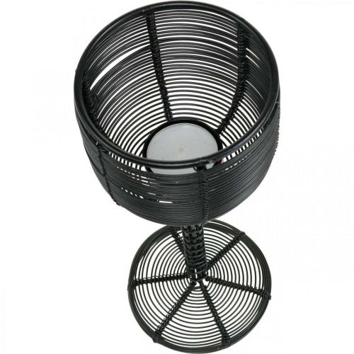 Artikel Teelichthalter Metall Schwarz Deko Weinglas Ø13cm H31,5cm