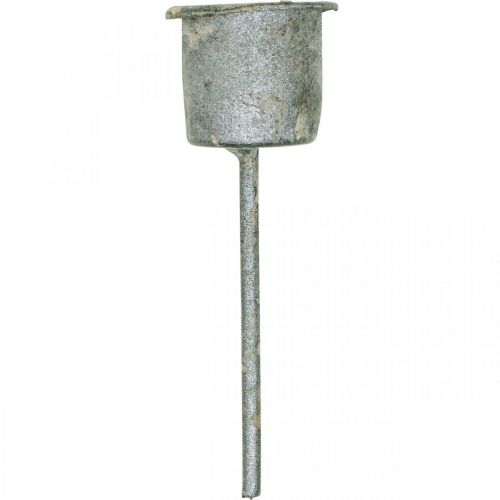 Artikel Kerzenhalter zum Stecken Shabby Chic Grau Ø3cm H8,5cm 8 St