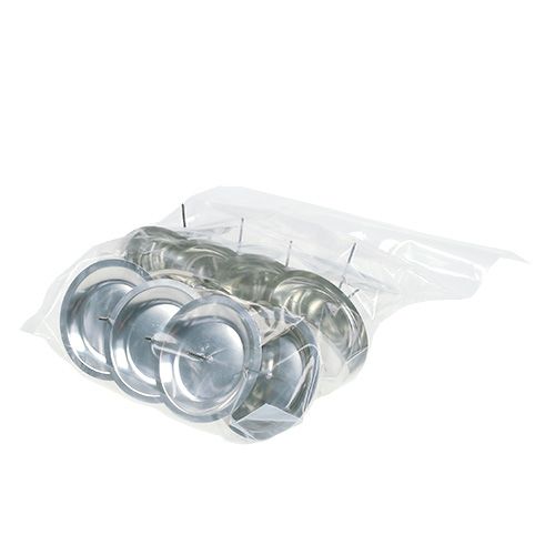 Artikel Kerzenhalter mit Dorn Silber Ø8cm 16 St