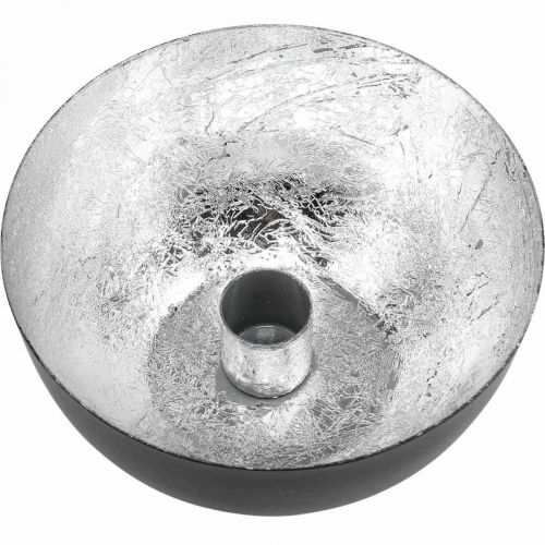 Artikel Kerzenhalter Schwarz Silber Stabkerzenhalter Ø13cm H6,5cm