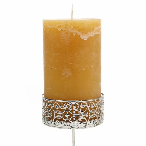 Artikel Florale Kerzenhalter zum Stecken Silbern Ø8,8cm H13,7cm 4 St Antik-Optik