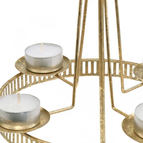 Artikel Kerzenhalter Stumpenkerzen Stern Gold Ø23cm H49,5cm