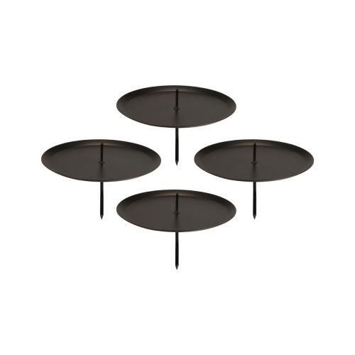 Floristik24 Kerzenhalter zum Stecken Schwarz Kerzenhalter Advent Ø6cm 4 St