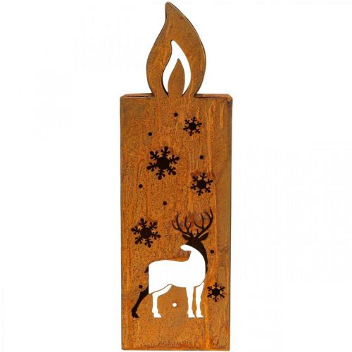 Artikel Teelichthalter Weihnachten Edelrost Hirsch Kerze 35x11cm