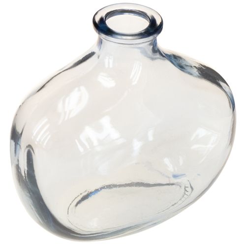 Kleine Glasvase klar modern Mini Vase Glas Blau 11×6×10cm 3St