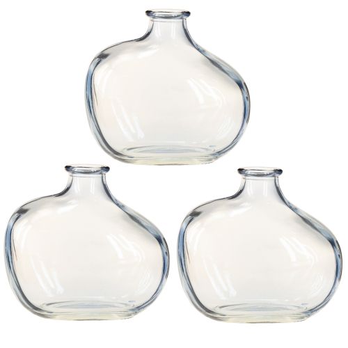 Artikel Kleine Glasvase klar modern Mini Vase Glas Blau 11×6×10cm 3St