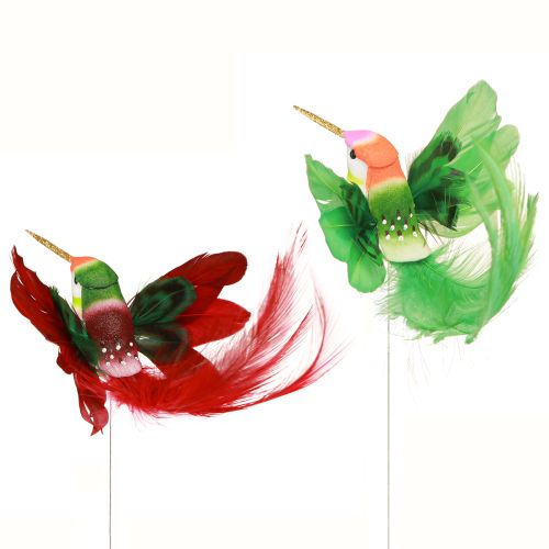 Artikel Kolibri Deko am Stab Türkis Burgund 13–15cmx9–10cm 6 St