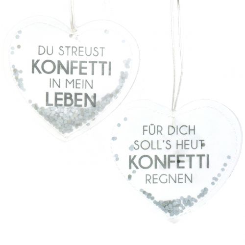 Artikel Geschenkanhänger Konfettiherz 9cm 6St