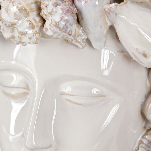 Artikel Keramik-Kopf Vase mit Muscheln – Mediterrane Deko-Büste für Pflanzen & Blumen 25cm
