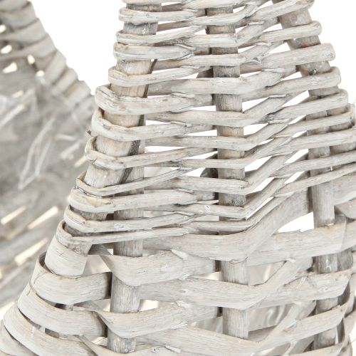 Artikel Korb mit Griff Weidenkorb Grau gewaschen H43/34/27cm 3er-Set