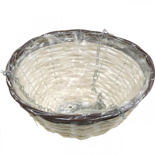 Artikel Blumenampel, Pflanzschale zum Aufhängen Weiß, Braun, Shabby Chic Ø31,5cm