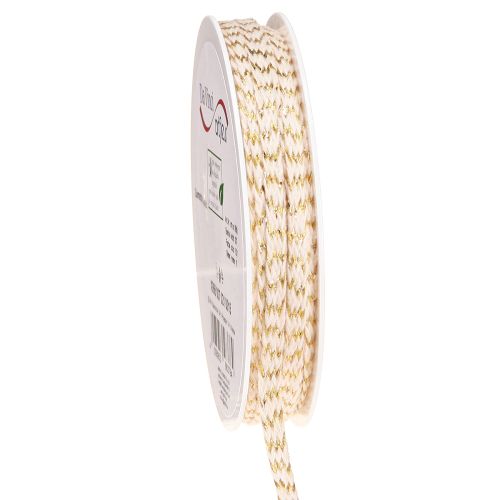 Kordel Baumwolle Gold und Creme Baumwollband 7mm 15m