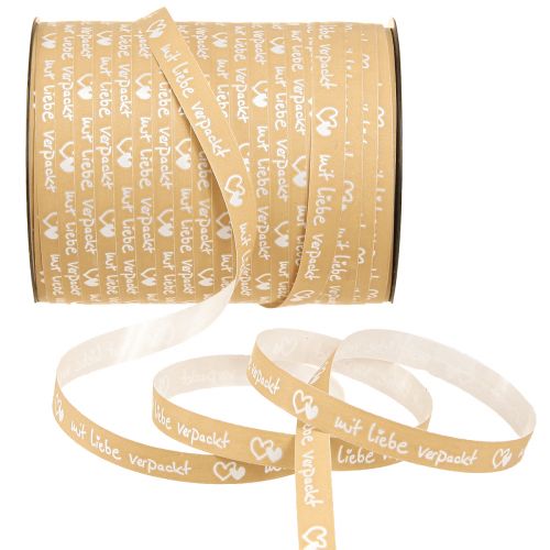 Kräuselband „Mit Liebe verpackt“ Geschenkband 10mm 150m
