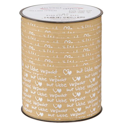 Artikel Kräuselband „Mit Liebe verpackt“ Geschenkband 10mm 150m
