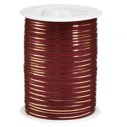 Artikel Kräuselband Geschenkband Rot mit Goldstreifen 5mm 250m