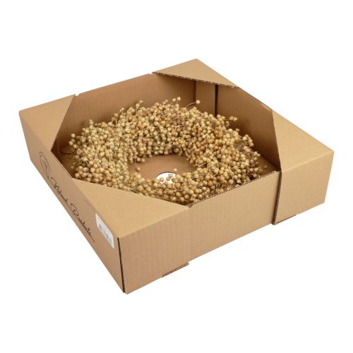 Artikel Boho Deko Kranz Flachs Dekokranz Naturkranz trocken Ø28cm