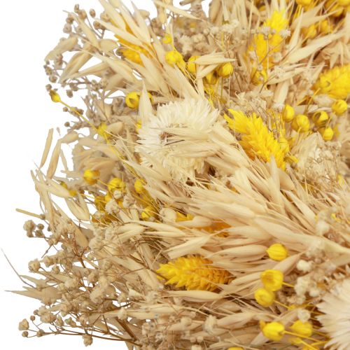 Floristik24 Deko Kranz Haferkranz Naturkranz Strohblumen Gelb Ø29cm