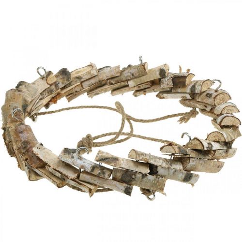 Artikel Holz Kranz zum Hängen mit Haken Birke Natur Ø35cm