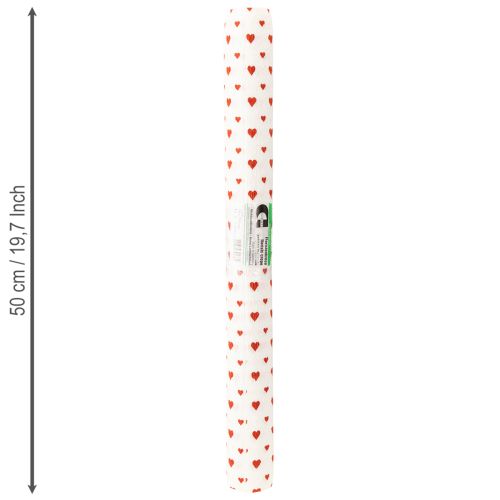 Artikel Krepppapier mit Herzen Floristenkrepp Muttertag Rot, Weiß 50×250cm