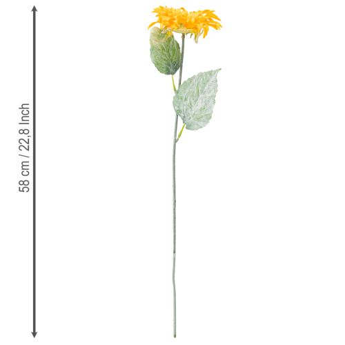 Artikel Künstliche Sonnenblumen Deko mit Blättern Gelb 58cm 4 St