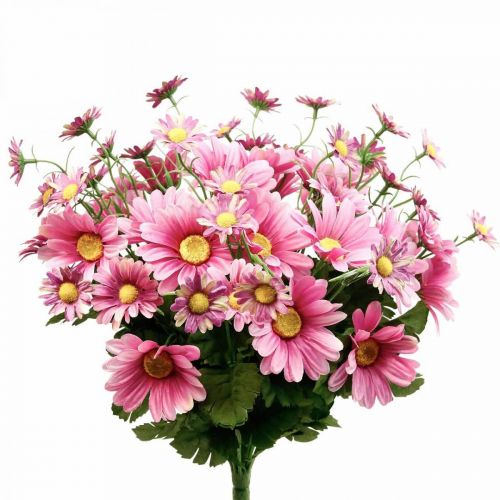 Floristik24 Künstliche Margeriten Kunstblumenstrauß Pink 44cm