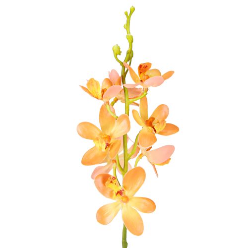 Floristik24 Künstlicher Orchideen Zweig 8 Blüten Orange L38cm 2St