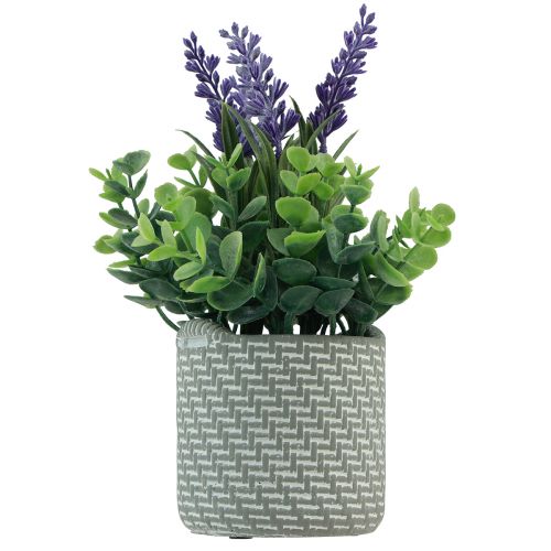 Artikel Künstlicher Lavendel im Topf Keramik Violett Grün H22cm