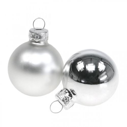 Artikel Weihnachtskugeln Glas Silber Kugel Matt/Glänzend Ø4cm 60 St