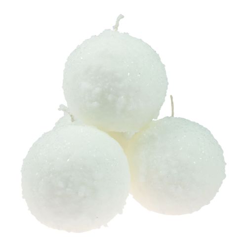 Artikel Kugelkerzen Weiß Schneeball Kerzen Kugelkerzen Ø10cm 4 St