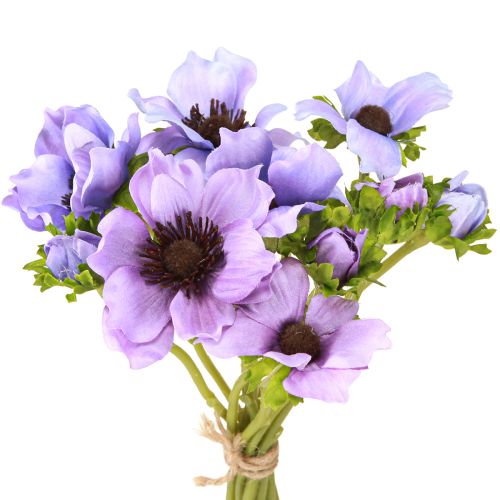 Artikel Kunstblumenstrauß Anemone Windröschen Blau Lila L28cm