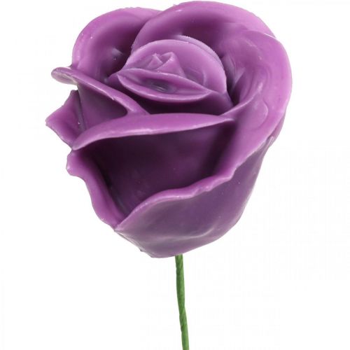 Artikel Kunstrosen Violett Wachsrosen Deko Rosen Wachs Ø6cm 18 St
