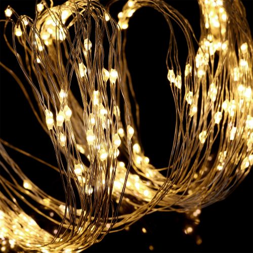 Floristik24 LED-Lichterbündel für innen und außen 640er 1,9m Silber/Warmweiß