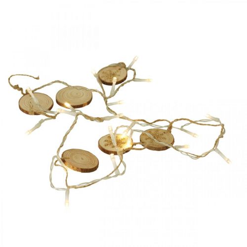 Artikel LED Lichterkette innen Weihnachtsbeleuchtung Holzscheiben L120cm