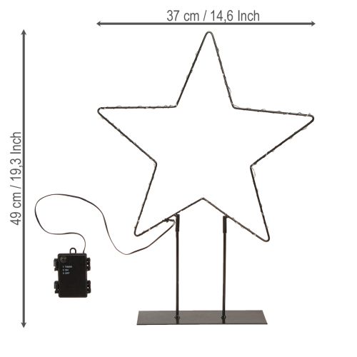 Artikel LED Stern stehend Metall 100 Micro LED Warmweiß Ø37cm