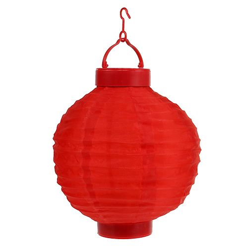 Lampion LED mit Solar 20cm Rot