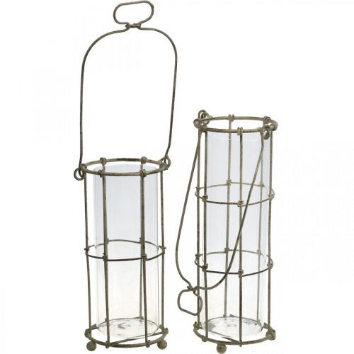 Artikel Laterne Garten, Metall Windlicht Ø8,5cm H23/18,5/14,5cm 3er-Set