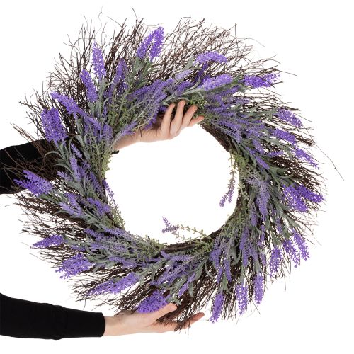 Künstlicher Lavendel Kranz für Frühling Türdeko Dekokranz Eingangsbereich 60cm | Floristik24.de