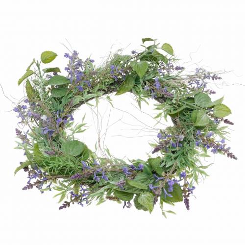 Artikel Mediterraner Lavendelkranz Ø50cm, Künstlicher Blumenkranz mit Lavendel und Rosmarin