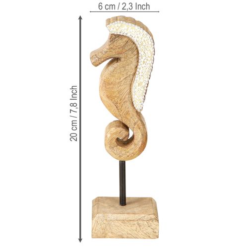 Artikel Mangoholz Deko Seepferdchen mit Perlen Tischdeko maritim 20cm
