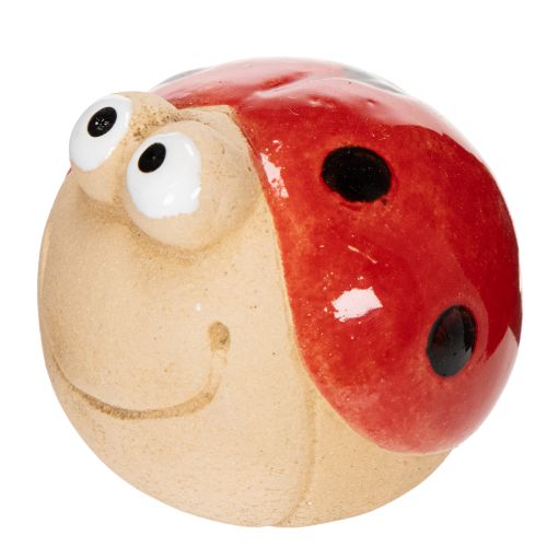 Marienkäfer Deko Keramik Figur für fröhliche Gartendekoration und Fensterbänke 7cm 3St