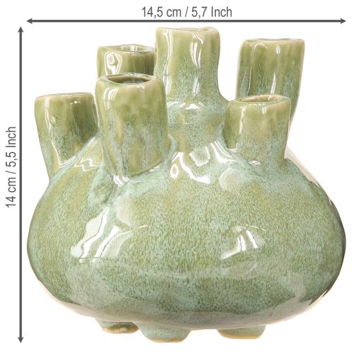 Artikel Maritime Deko Vase Korallen Design Hellgrün Ø14,5cm H14cm
