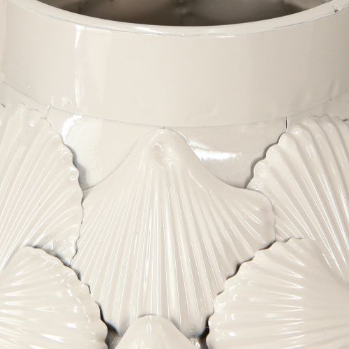 Artikel Maritime Deko Vase Metallvase Muscheln Grauweiß Ø24cm H31,5cm