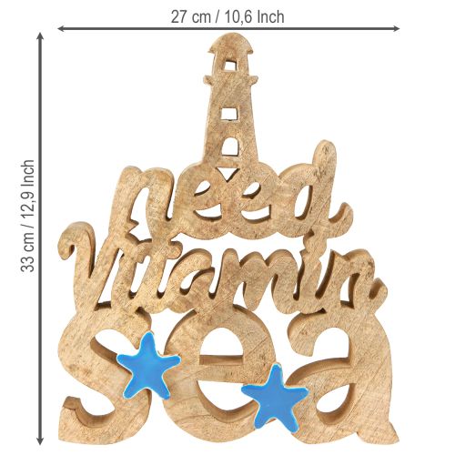 Artikel Maritime Holzdeko „I need vitamin sea“ Mangoholz 27×33cm
