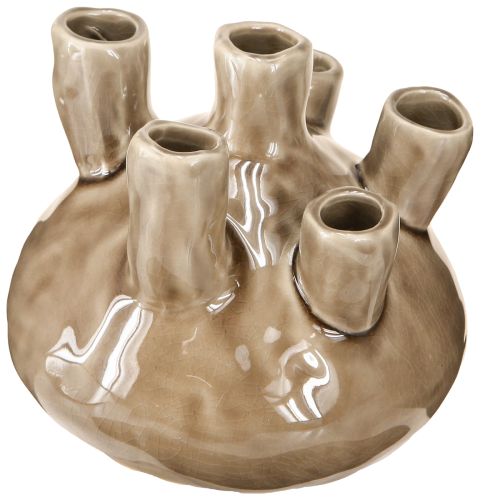 Floristik24 Maritime Vase Deko Korallen Design Braun Ø14,5cm H14cm