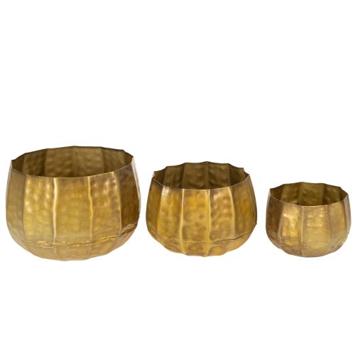 Metall Deko Blumentopf Messing Ø22/18/14cm 3er-Set | Floristik24.de